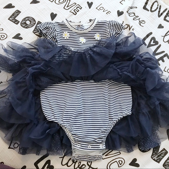 ⛔️SOLD ⛔️Little Me Daisy Dress w/Matching Headband - Picture 4 of 8